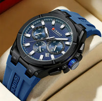 CURREN Luxury Man Wristwatch Chronograph Date Waterproof Rubber band Casual Quartz Men's Watches Sports Male Clock Reloj