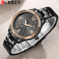 CURREN New Fashion Women Watches Top Brand Luxury Lady Girl Wristwatch Black Stainless Steel Bracelet Female Clock Gift 9009