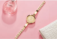 CURREN 9012 Casual Quartz Watch for Ladies, Waterproof Stylish Integrated Stainless Steel Bangle Wristwatch