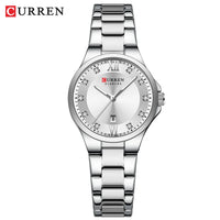 CURREN Luxury Brand Wristwatches for Women Stainless Steel Band with Elegance Dial Luminous Hands Waterproof Watch