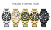 CURREN Luxury Men's Chronograph Watch Quartz Movement Stainless Steel Band with 43mm Dial Fashion Sports Wristwatch