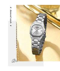 CURREN Jam Tangan Perempuan Original Waterproof Quartz Stainless Steel Minimalis Green Watch Women 9104