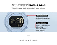 CURREN Woman Fashion Watches Fashion Sports Watch Silicone Strap 3ATM Waterproof Time Display Women's LED Digital Watch Gift