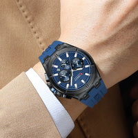 CURREN Luxury Man Wristwatch Chronograph Date Waterproof Rubber band Casual Quartz Men's Watches Sports Male Clock Reloj