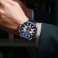CURREN 8363 Casual Sport Chronograph Men's Watches Stainless Steel Band Wristwatch Big Dial Quartz Clock with Luminous Pointers