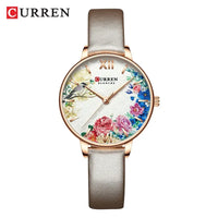 CURREN Women Watch Top Brand Luxury Gold Female Waterproof Clock Mesh Stainless Steel Bracelet Flower Ladies Wristwatch 9059