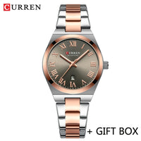 CURREN Women Watch Top Brand Luxury Lady Girl Wristwatch Elegant Stainless Steel Bracelet Waterproof Casual Female Clock 9095