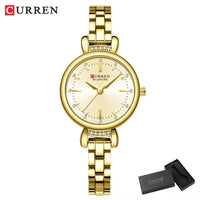 CURREN Luxury Brand Women's Watch Elegant Fashion Stainless Steel Waterproof Ladies Wristwatches with Rhinestone