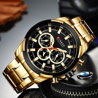 CURREN 8361 Classic Business & Fashion Six-Hand Men's Quartz Watch, Water-Resistant Stainless Steel Strap with Calendar