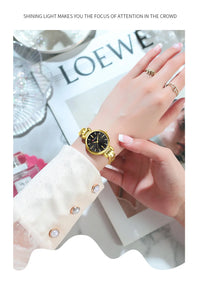 CURREN Luxury Brand Women's Watch Elegant Fashion Stainless Steel Waterproof Ladies Wristwatches with Rhinestone
