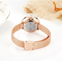 CURREN 9020 Small Dial Quartz Watch for Ladies, Waterproof Elegant Mesh Strap Fashion Wristwatch