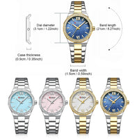 Women's Watch CURREN 2025 Romantic Luxury Dial with Rhinestones Stainless Steel Band Slim Wristwatch for Ladies Waterproof