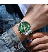 CURREN Men's Quartz Chronograph Watch with Luminous Hands,Auto Date Stainless Steel Band, Precision Style Wristwatche Waterproof