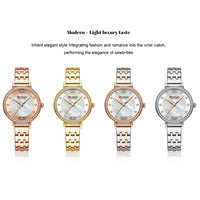 CURREN Top Brand Ladies Simple Fashion Quartz Watch Stainless Steel Classic Elegant Diamond Waterproof Ladies Watch Reloj Mujer