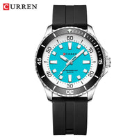 Curren 8448 Original Silicone Clock Hands Quartz Watches for Men Army Waterproof Sports Male Wristwatch reloj hombre