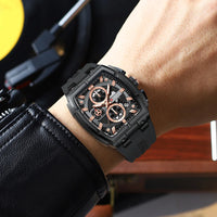 CURREN Original Silicon Strap Multi-functional Dialn Auto Date Design Men's Watch Sports Chronograph Watches