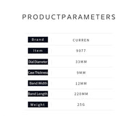 CURREN 9077 Ultra-thin Quartz Watch for Ladies, Waterproof Minimalist Small Dial Round Wristwatch