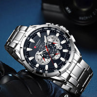 CURREN Luxury Brand Casual Chronograph Wristwatches for Mens Stainless Steel Quartz Watch Male Creative Clock