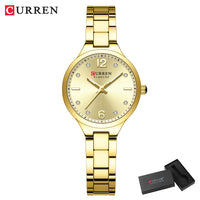 CURREN Luxury Top Brand Women's Watches Elegant Fashion Gold Watch for Women Original Simple Quartz Waterproof Wristwatch Ladies