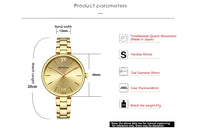 CURREN Fashion Women Watches Top Brand Luxury Lady Girl Wristwatch Rose Gold Stainless Steel Bracelet Classic Female Clock 9017
