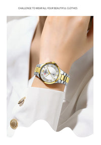 CURREN Women's Luxury Brand Watches Simple Quartz Auto Date Wristwatch Female Waterproof Clock Luminous Hands 9107