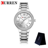 CURREN New Fashion Women Watch Top Brand Luxury Ladies Girl Wristwatch Gold Stainless Steel Bracelet Classic Female Clock 9004