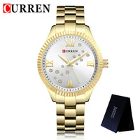 CURREN New Fashion Women Watches Top Brand Luxury Lady Girl Wristwatch Black Stainless Steel Bracelet Female Clock Gift 9009