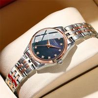 CURREN 9111 Luxury Women's Quartz Watch Ultra-Thin Waterproof Small Dial Watch with Rhinestone Embellishments