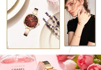 CURREN 9012 Casual Quartz Watch for Ladies, Waterproof Stylish Integrated Stainless Steel Bangle Wristwatch