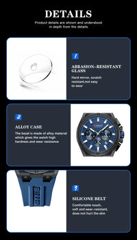 CURREN Luxury Man Wristwatch Chronograph Date Waterproof Rubber band Casual Quartz Men's Watches Sports Male Clock Reloj