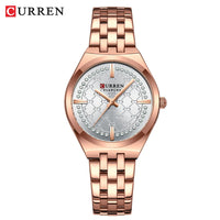 CURREN Original Unique Dial Quartz Watch for Women Fashion Elegant Ladies Watches Stainless Steel Waterproof Women's Wristwatch
