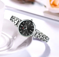CURREN Luxury Brand Women's Watch Elegant Fashion Stainless Steel Waterproof Ladies Wristwatches with Rhinestone