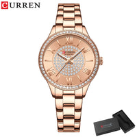 CURREN 9084 Women Watches Luxury Fashion Quartz Ladies WristWatch Stainless Steel Waterproof Girls Clock Gift Relogio Feminino