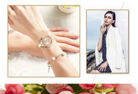 CURREN 9012 Casual Quartz Watch for Ladies, Waterproof Stylish Integrated Stainless Steel Bangle Wristwatch