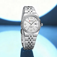 CURREN Women's Watch Analog Quartz Waterproof Ladies Wrist Watches with Date Dainty Fashion Luxury Stainless Steel Watch