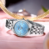 CURREN Original Unique Dial Quartz Watch for Women Fashion Elegant Ladies Watches Stainless Steel Waterproof Women's Wristwatch