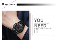 CURREN 8225 Luxury Large Dial Calendar Watch, Water-Resistant Blue Light Dial Quartz Leather Watch