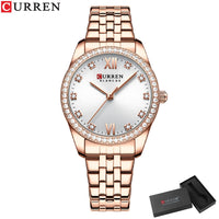 CURREN Top Brand Ladies Watch Elegant Stainless Steel Bracelet Simple Waterproof Ladies Business Watch Relogio Feminino