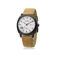 CURREN 8139 Men's Water-resistant Men's Quartz Watch Neutral-style Watch with Small Dial, Matte Genuine Leather Strap