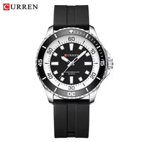 CURREN 8448 Men's Fashion Quartz Watch Outdoor Large Dial Luminous Waterproof Silicone Strap Sport Wristwatch Reloj Hombre