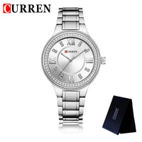 CURREN Fashion Women Watch Top Brand Luxury Ladies Girl Wristwatch Black Stainless Steel Bracelet Classic Female Clock Gift 9004