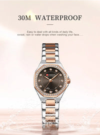 CURREN Women's Watches Elegant Fashion Original Quartz Watch for Laides Waterproof Stainless Steel
