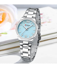 CURREN Women's Quartz Watch - Elegant Slim Stanless Steel Wristwatch Waterproof Luminous Hands Watch for Ladies