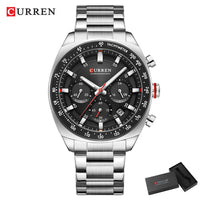 CURREN High Quality Men's Luxury  Fashion Quartz Watch Men Round Business Student Sport Waterproof Glow Clock