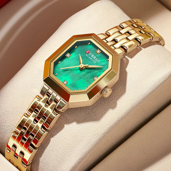 CURREN Elegant Fashion Women's Watches Luxury Brand Original Quartz Watch for Ladies Waterproof Stainless Steel Luminous Date