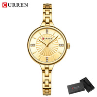 CURREN Women Luxury Watches Fashion Women's Quartz Wristwatches Top Brand Rhinestone Dial Clock Waterproof Reloj Mujer 9097