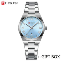 CURREN Women Watch Top Brand Luxury Lady Girl Wristwatch Elegant Stainless Steel Bracelet Waterproof Casual Female Clock 9095