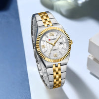 CURREN Women's Watch Analog Quartz Waterproof Ladies Wrist Watches with Date Dainty Fashion Luxury Stainless Steel Watch