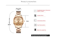CURREN 9007 Fashion Women Quartz Watch Waterproof Minimalist Calendar Wristwatch with Roman Numerals