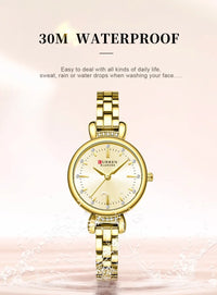 CURREN Ladies Light Luxury Watch Brand Jewelry Bracelet Watch Fashionable Girls Elegant Waterproof Quartz Watch